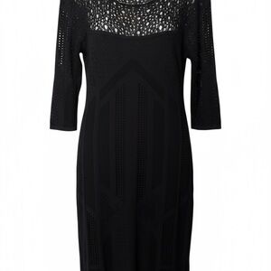 Catherine Malandrino Black Ribbed Embellished Sheath Dress (worn once)